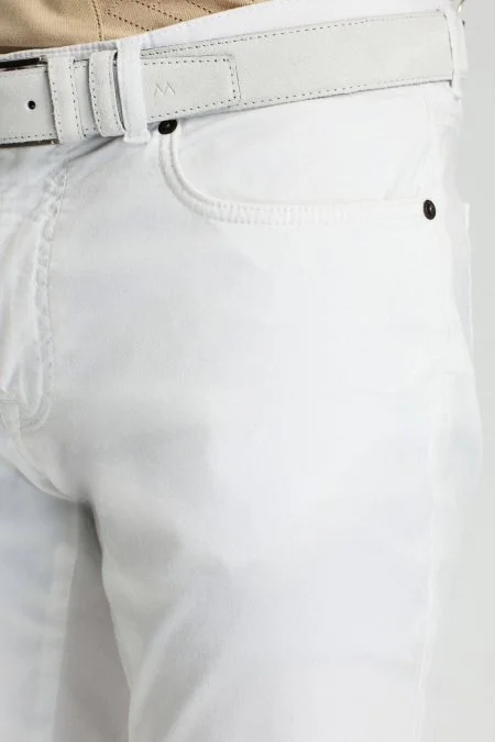 Slim Fit 5 Cep Beyaz Chino Pantolon