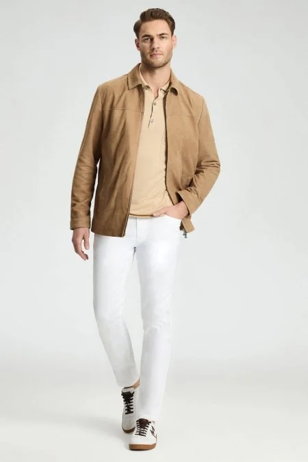 Slim Fit 5 Cep Beyaz Chino Pantolon