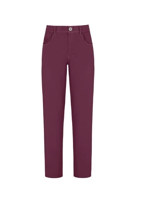 Slim Fit 5 Cep Bordo Yazlık Pantolon
