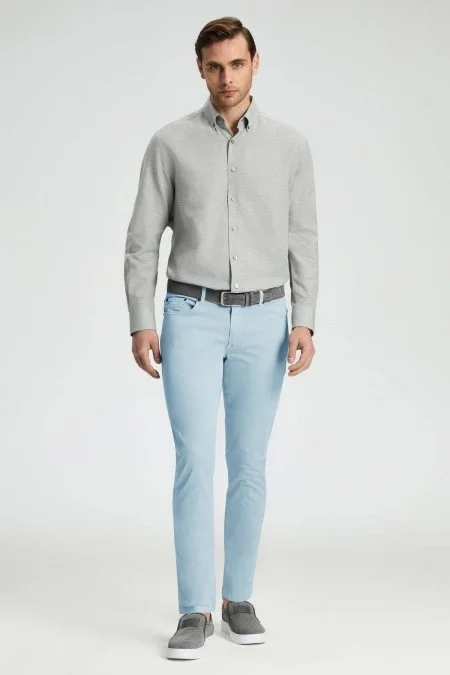 Slim Fit 5 Cep Gök Mavisi Chino Pantolon
