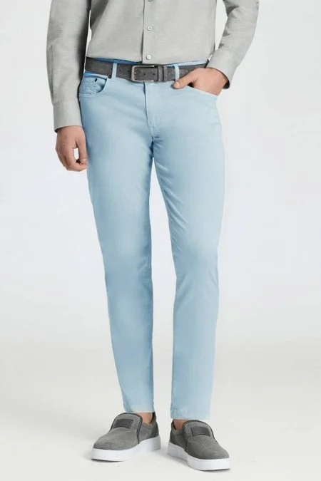 Slim Fit 5 Cep Gök Mavisi Chino Pantolon
