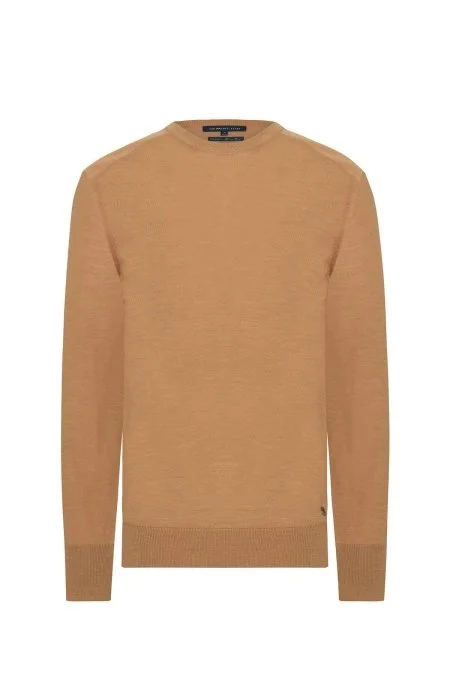 Extrafine Merino Camel Bisiklet Yaka Triko