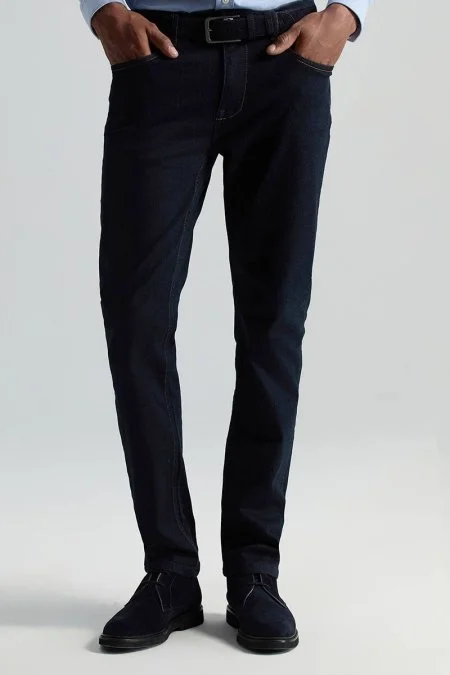 Slim Fit Lacivert 5 Cepli Denim Pantolon