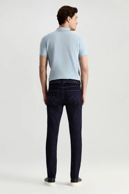 Slim Fit Lacivert 5 Cepli Denim Pantolon