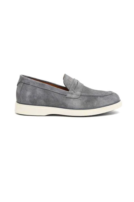 Süet Deri Açık Gri Loafer