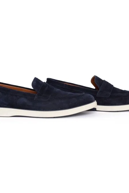 Süet Deri Lacivert Loafer
