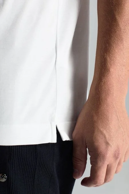 Supima Pamuk V Yaka Tencel Beyaz T-Shirt