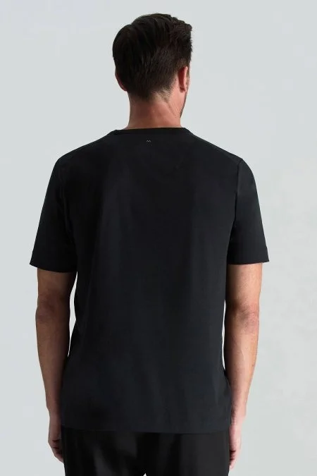 Supima Pamuk V Yaka Tencel Siyah T-Shirt