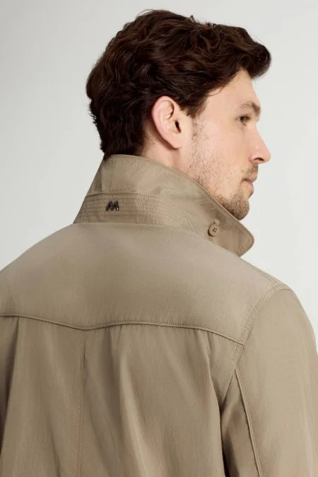 Taş Rengi Dört Cep İnce Mont