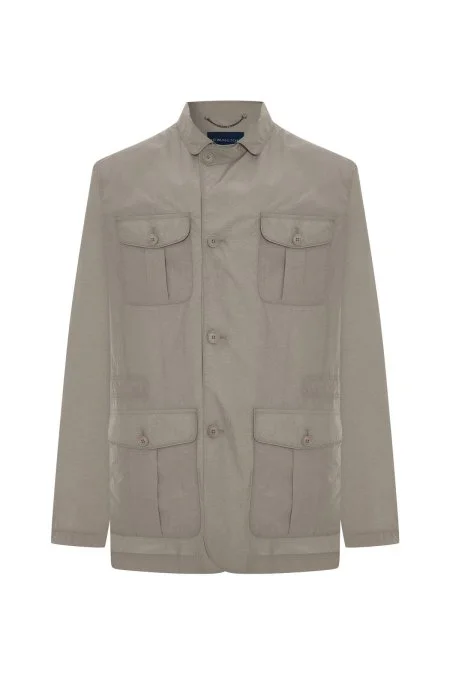 Taş Rengi Dört Cep İnce Mont