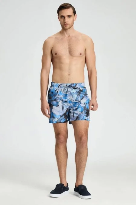 Tropikal Desen Mavi Quick Dry Mayo