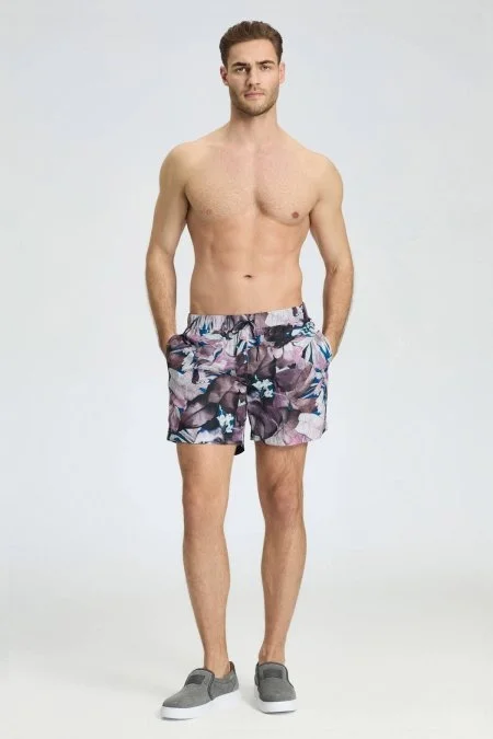 Tropikal Desen Mor Quick Dry Mayo