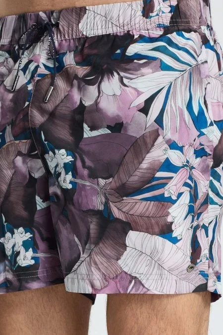 Tropikal Desen Mor Quick Dry Mayo