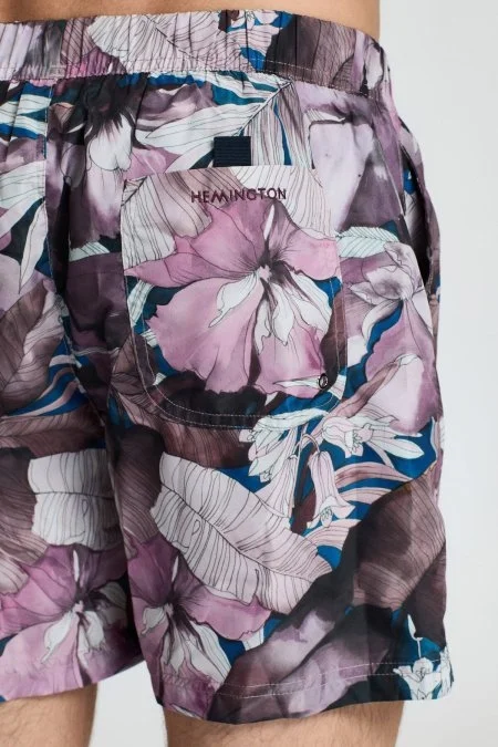 Tropikal Desen Mor Quick Dry Mayo