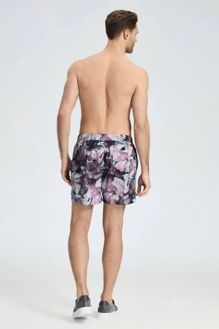 Tropikal Desen Mor Quick Dry Mayo