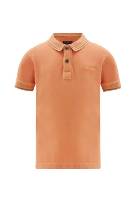Vintage Görünümlü Turuncu Polo Yaka Çocuk T-Shirt Vintage Görünümlü Turuncu Polo Yaka Çocuk T-Shirt