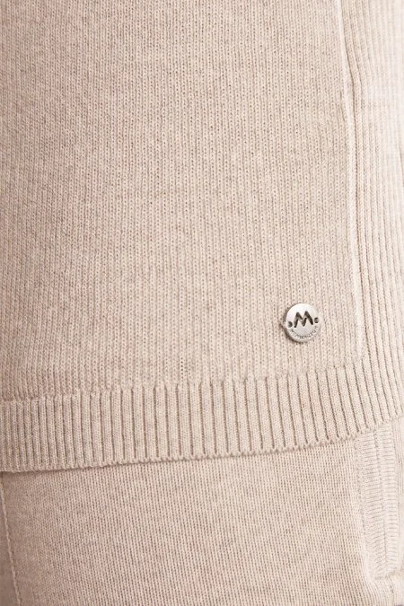 Üçgen Desen Camel Merino Yün Triko