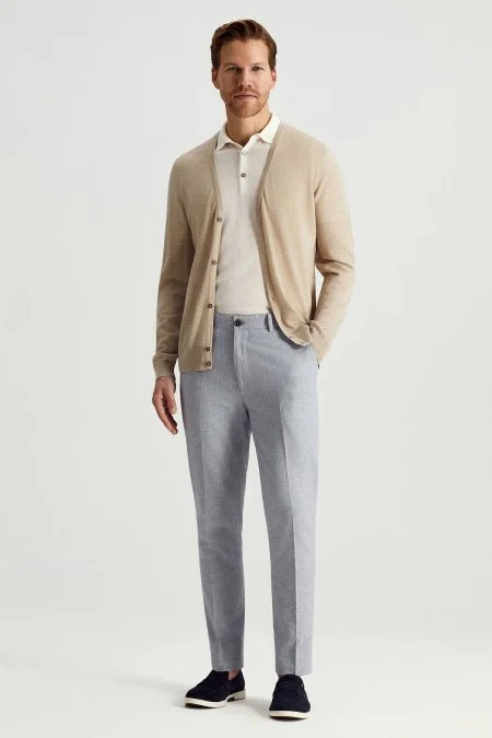 Ultrafine Merino Yünü Krem Triko Hırka