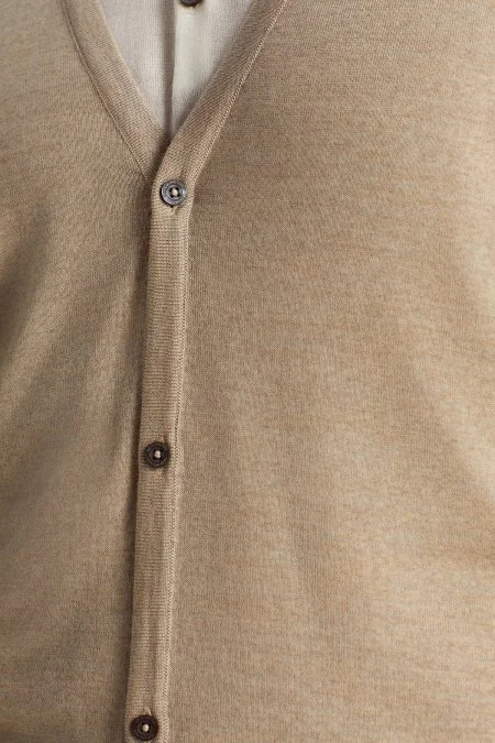 Ultrafine Merino Yünü Krem Triko Hırka