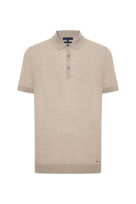 Ultrafine Merino Yünü Krem Triko Polo