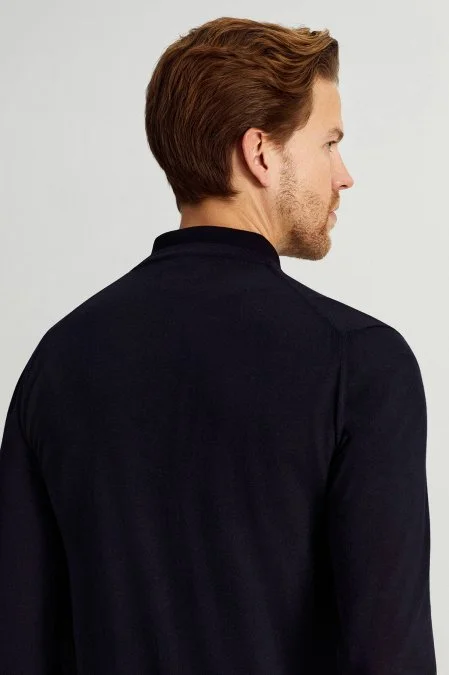 Ultrafine Merino Yünü Siyah Triko Hırka