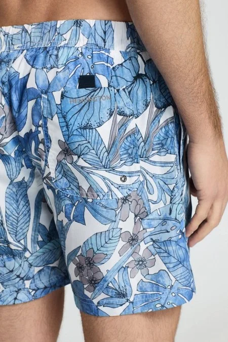 Yaprak Desen Gök Mavisi Quick Dry Mayo