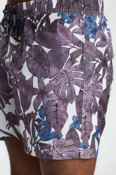 Yaprak Desen Mor Quick Dry Mayo