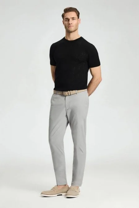 Açık Gri Yazlık Chino Pantolon