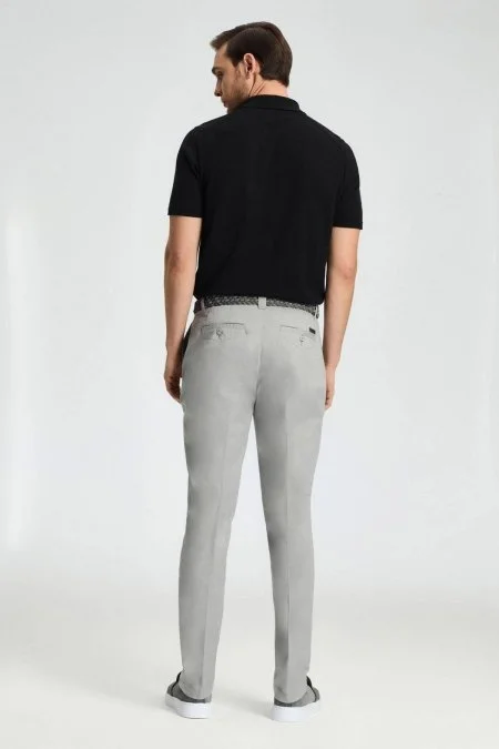 Açık Gri Yazlık Chino Pantolon