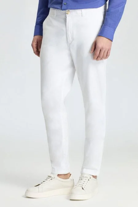 Beyaz Yazlık Chino Pantolon