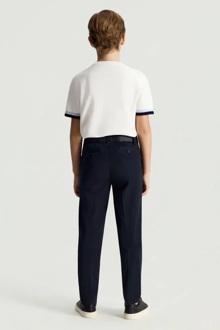 Lacivert Yazlık Çocuk Chino Pantolon
