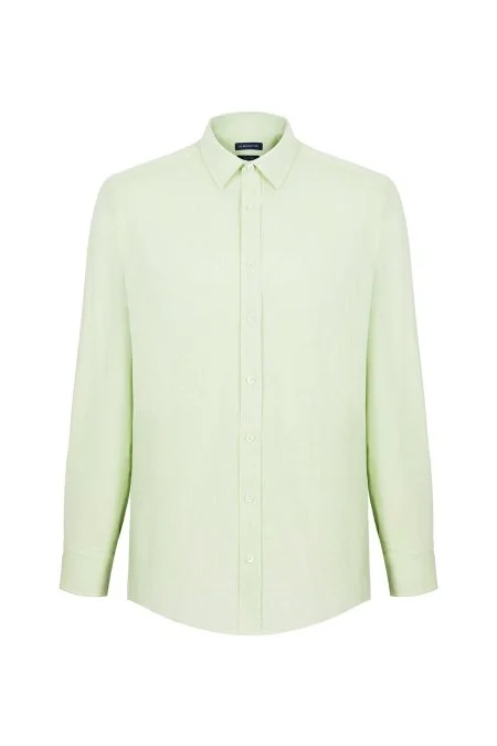 Yeşil Saf Pamuk Gömlek