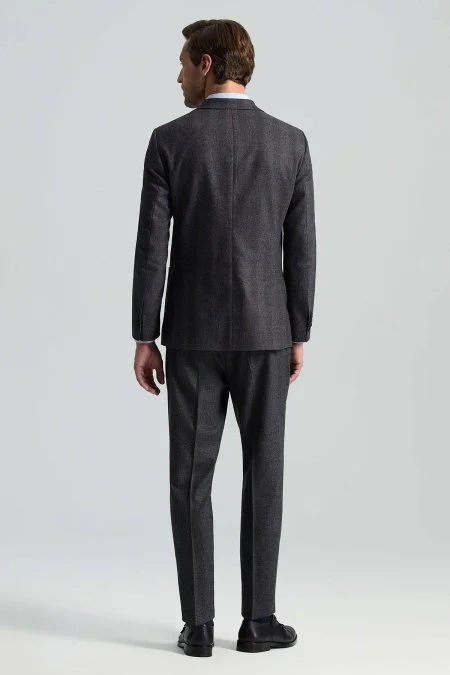 Yün Kaşmir Antrasit Chino Flanel Pantolon