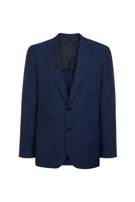 Keten Yün Karışım Lacivert Yazlık Blazer Ceket