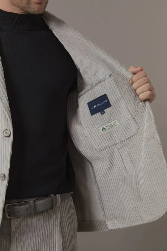 Açık Bej Kadife Blazer Ceket