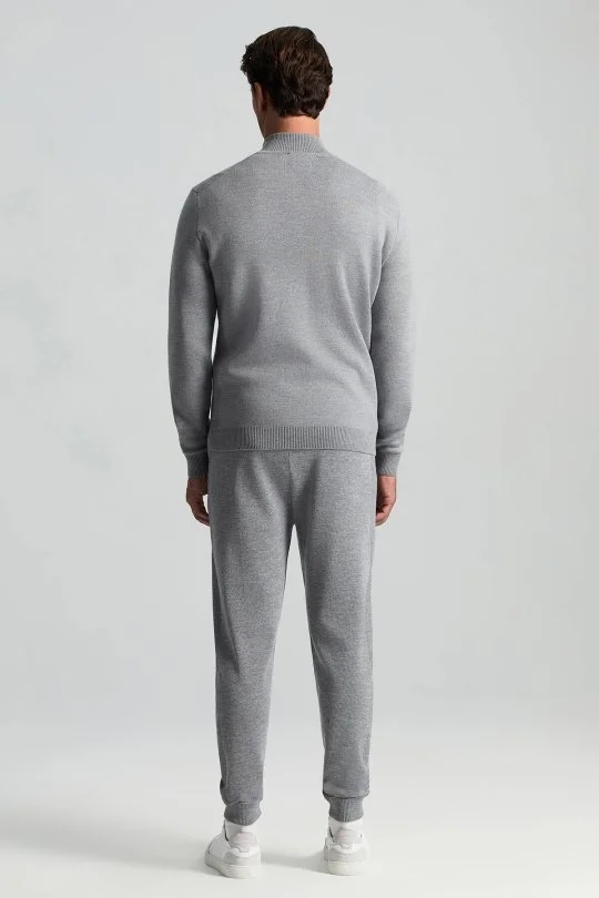 Hemington - Açık Gri Fermuarlı Merino Yün Activewear Triko (4)