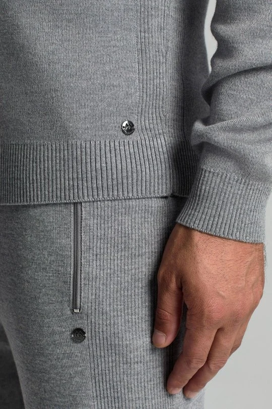 Hemington - Açık Gri Fermuarlı Merino Yün Activewear Triko (3)