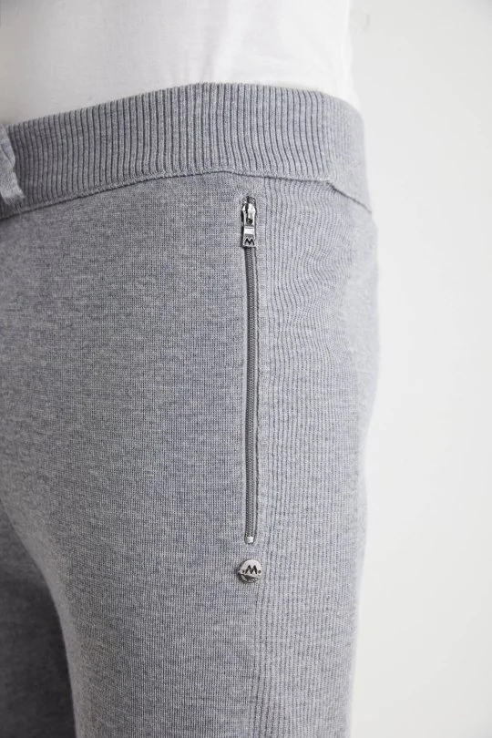 Hemington - Açık Gri Merino Yün Activewear Şerit Detaylı Triko Pantolon (5)