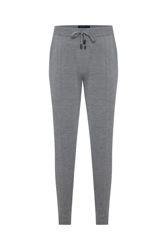 Hemington - Açık Gri Merino Yün Activewear Şerit Detaylı Triko Pantolon (6)