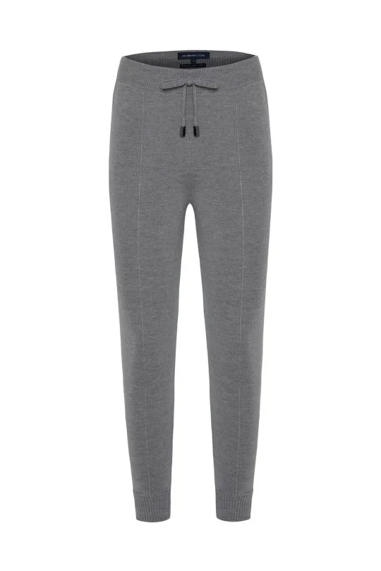 Hemington - Açık Gri Merino Yün Activewear Triko Pantolon (6)