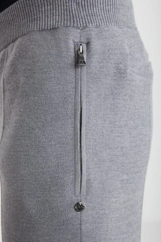 Hemington - Açık Gri Merino Yün Activewear Triko Pantolon (5)