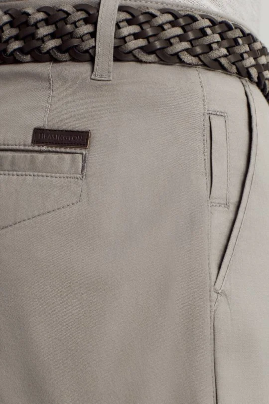Hemington - Açık Gri Pamuk Karışım Yazlık Chino Pantolon (3)