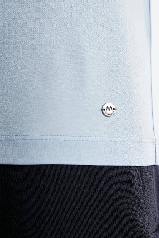 Açık Mavi Bisiklet Yaka Basic T-Shirt