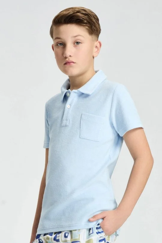 Hemington - Açık Mavi Havlu Kumaş Polo Yaka Çocuk T-Shirt (1)