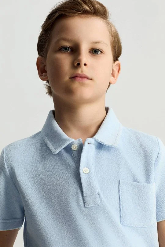 Hemington - Açık Mavi Havlu Kumaş Polo Yaka Çocuk T-Shirt (3)