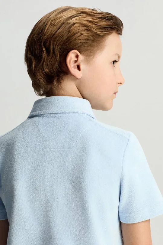 Hemington - Açık Mavi Havlu Kumaş Polo Yaka Çocuk T-Shirt (6)