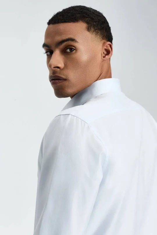 Hemington - Açık Mavi İtalyan Yaka Saf Pamuk Business Gömlek (5)