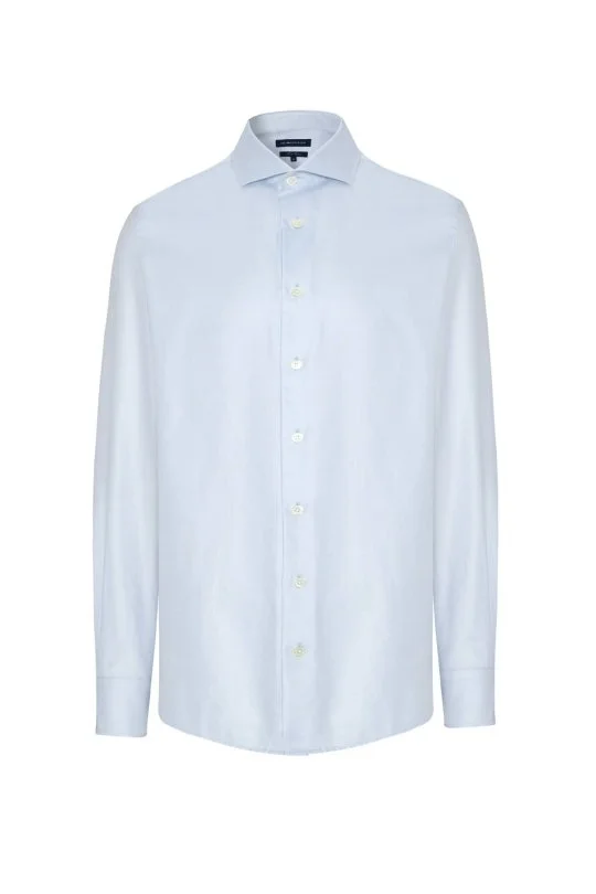 Hemington - Açık Mavi İtalyan Yaka Saf Pamuk Business Gömlek (6)