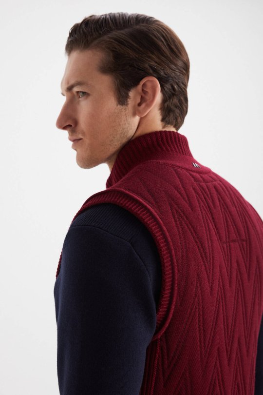 Activewear Merino Yün Bordo Yelek