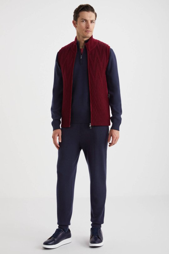 Activewear Merino Yün Bordo Yelek